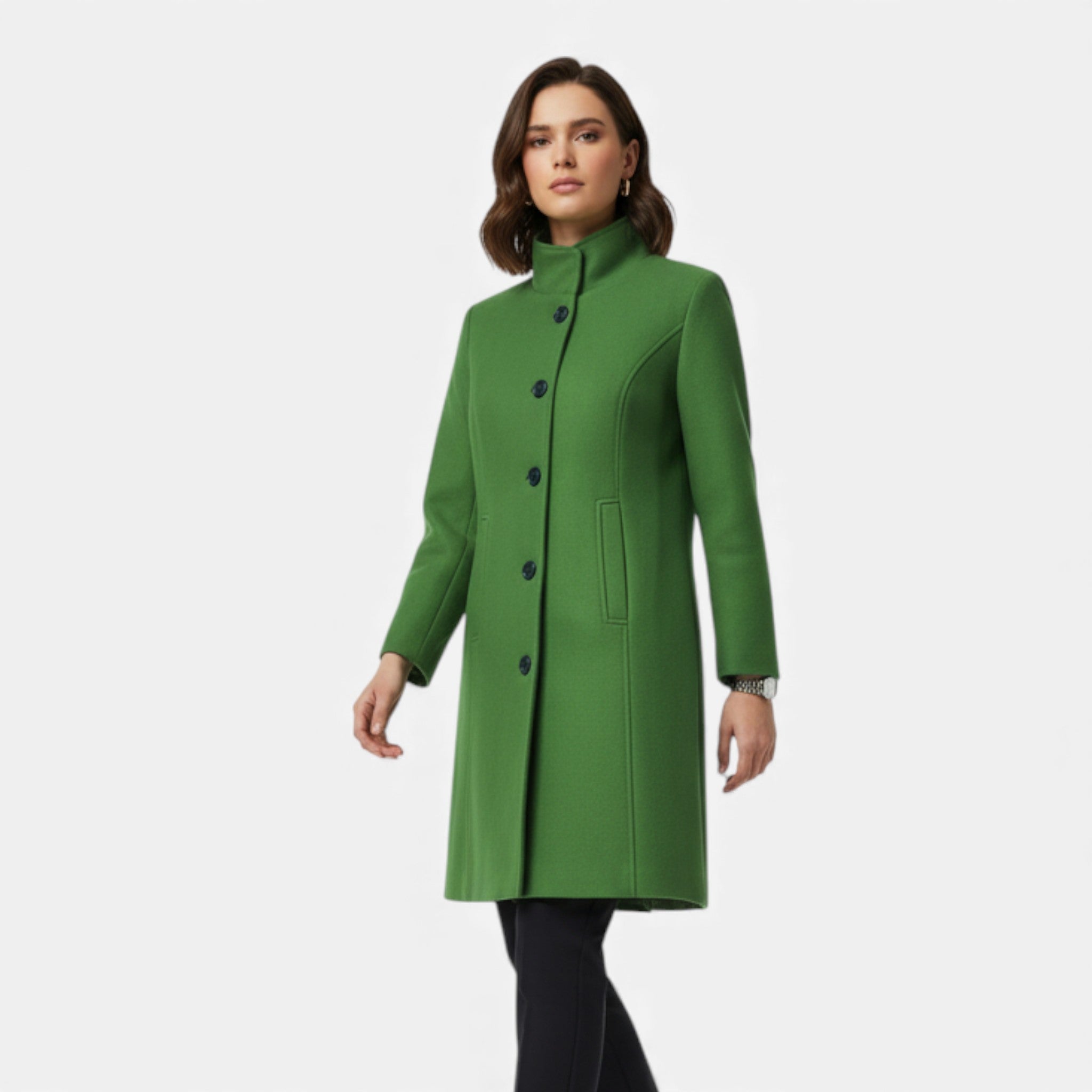 Dorvelli | Women’s Tweed Coat – Mid-Length H-Silhouette Elegance