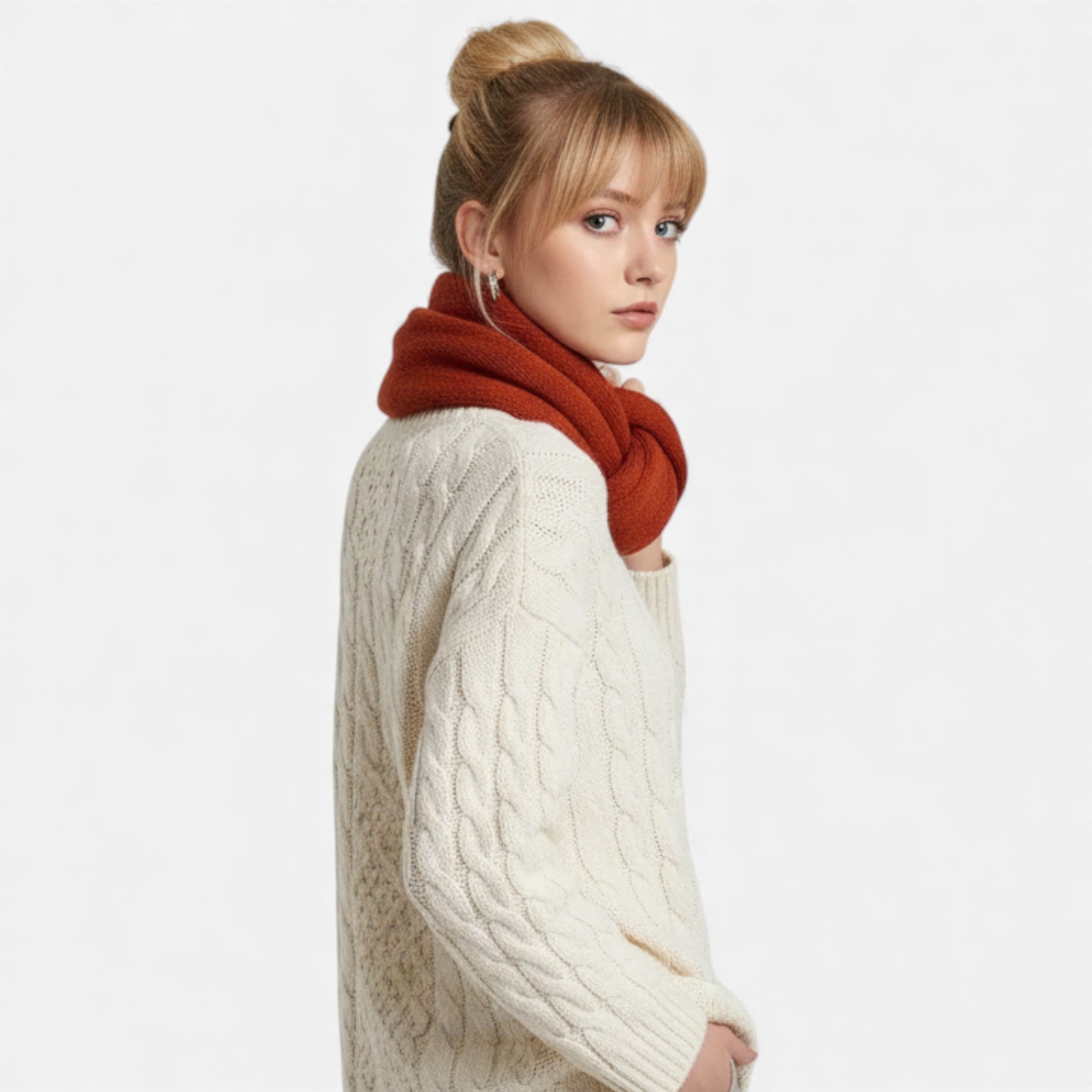 Dorvelli | Women’s 100% Wool Scarf – Vintage Solid Colour Winter Wrap