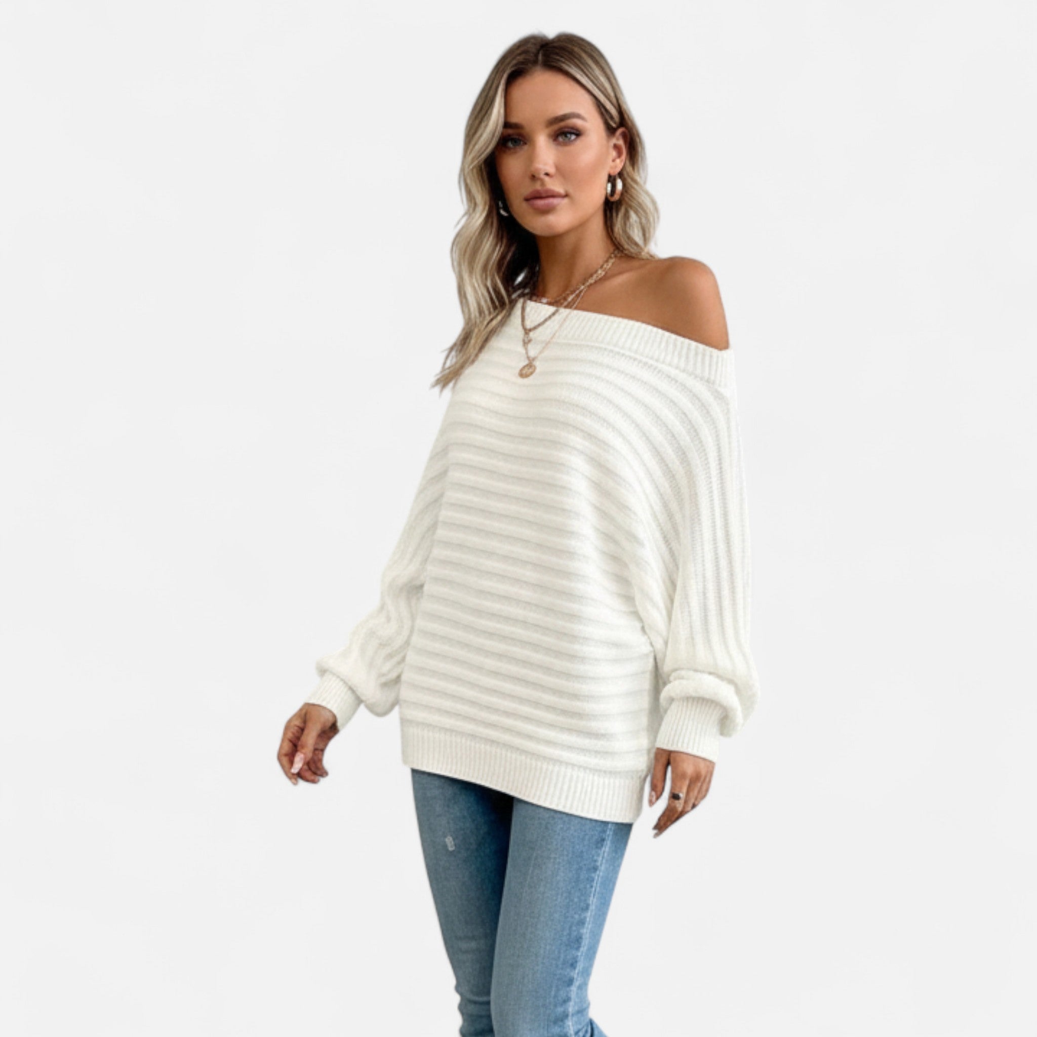 Dorvelli | Women’s Off-Shoulder Sweater – Elegant Knitwear