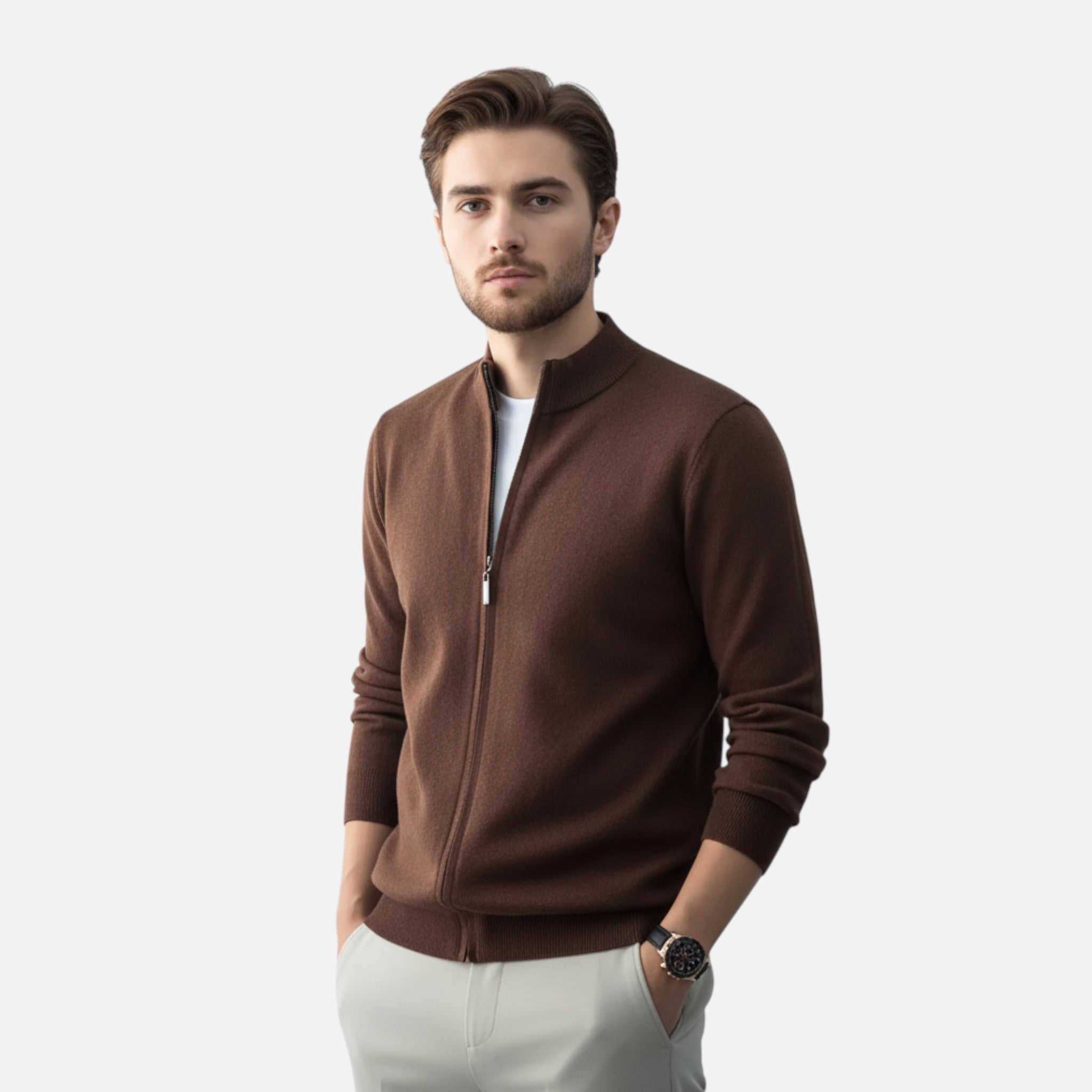 Dorvelli | Men’s Full-Zip Sweater – Heritage Wool Blend