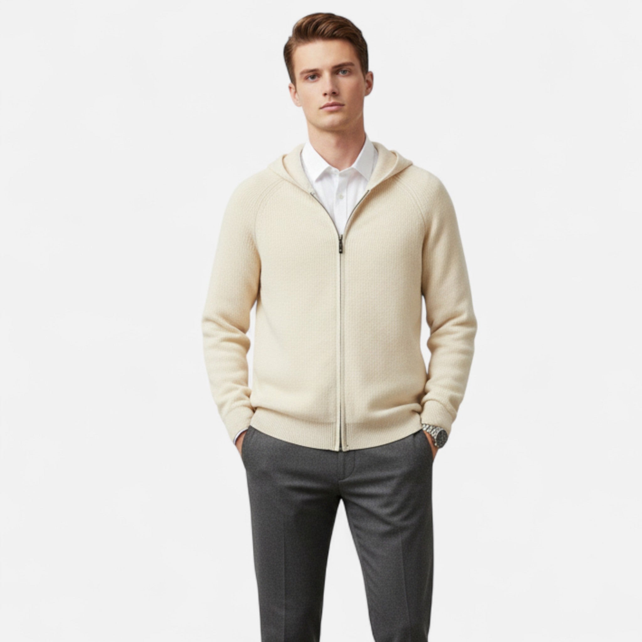 Dorvelli | Men’s Padded Cardigan – Heritage Hooded Knit