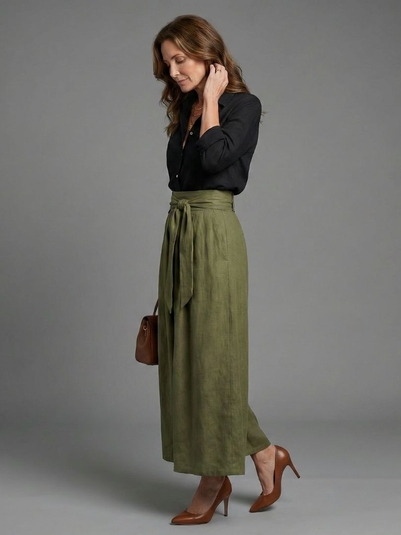 Dorvelli | Women's Two-Piece Set – Black Olive Green