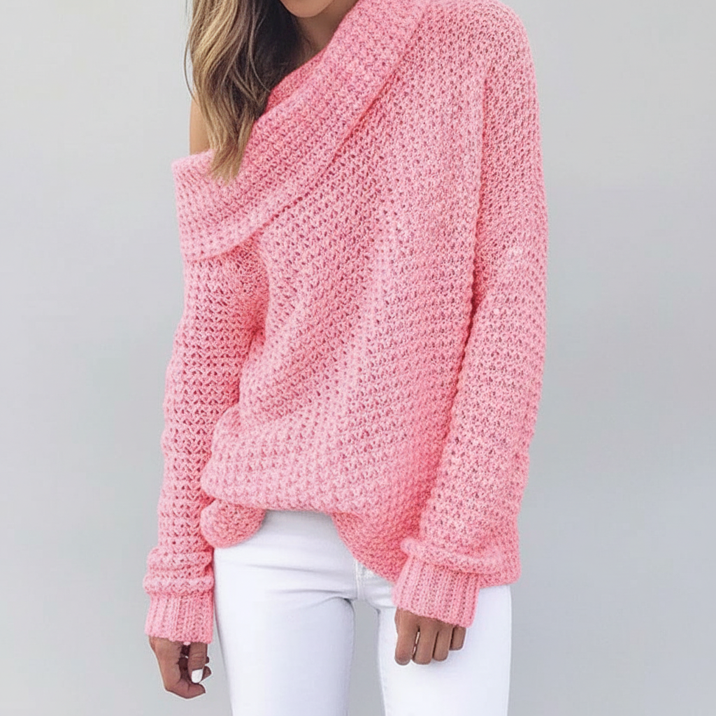 Dorvelli | Women's Jumper – Off Shoulder Knit Long Sleeve