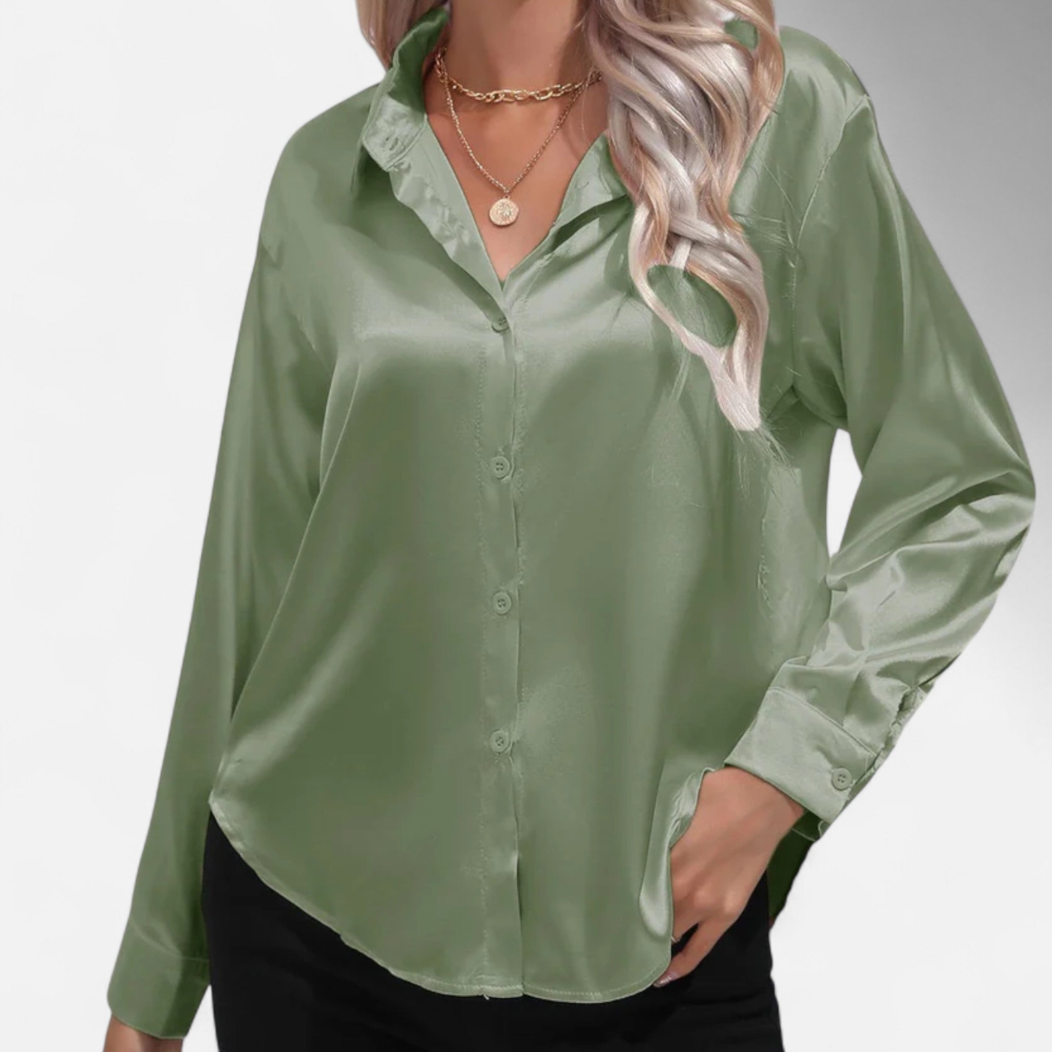 Dorvelli | Women’s Blouse – Elegant Satin Slim Fit