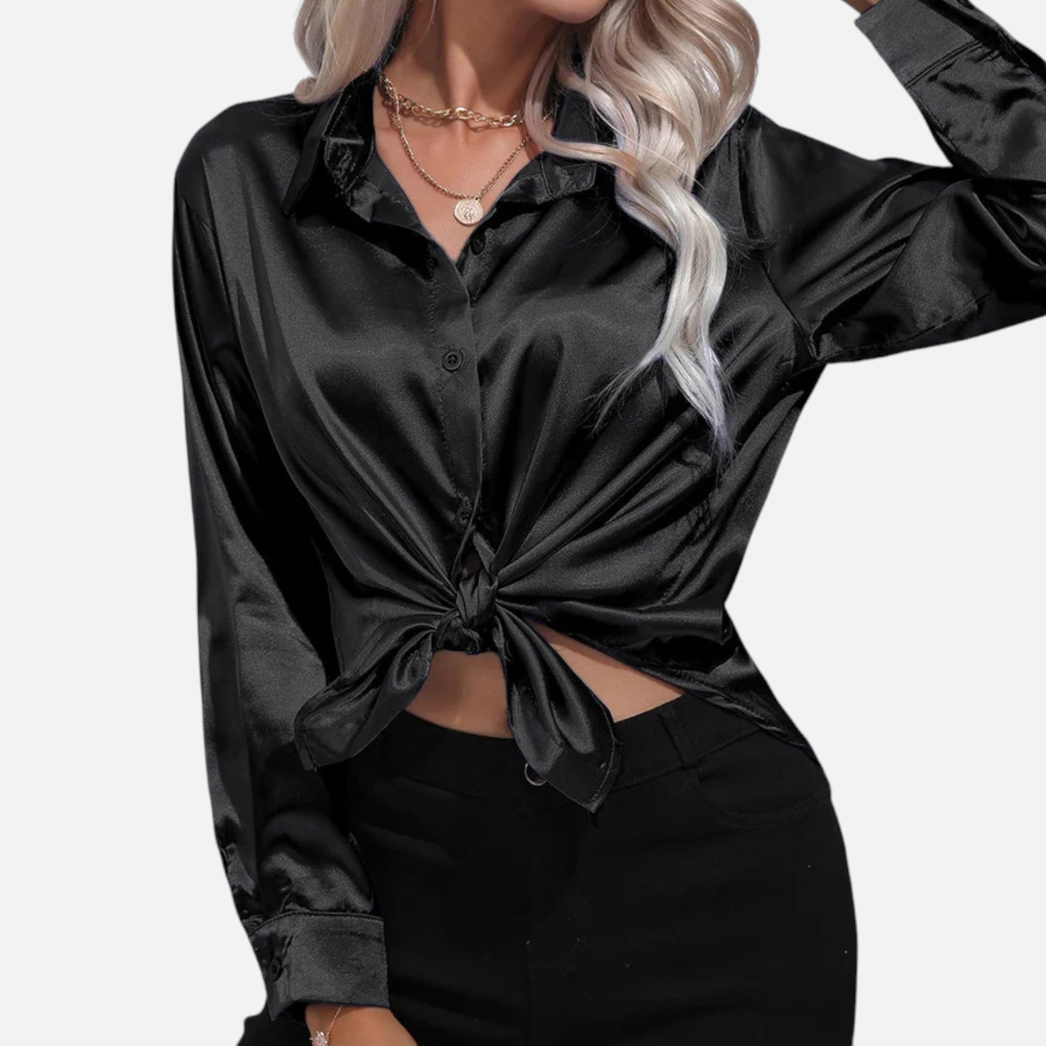 Dorvelli | Women’s Blouse – Elegant Satin Slim Fit