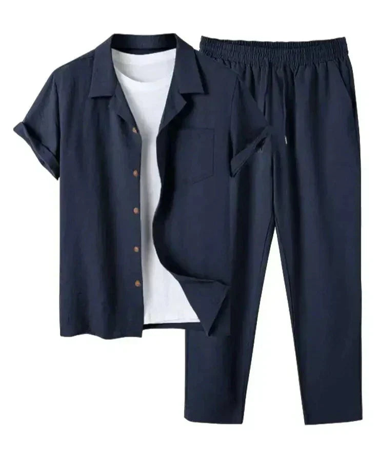 Dorvelli | Men's Two-Piece Set – Casual Linen Sleeve