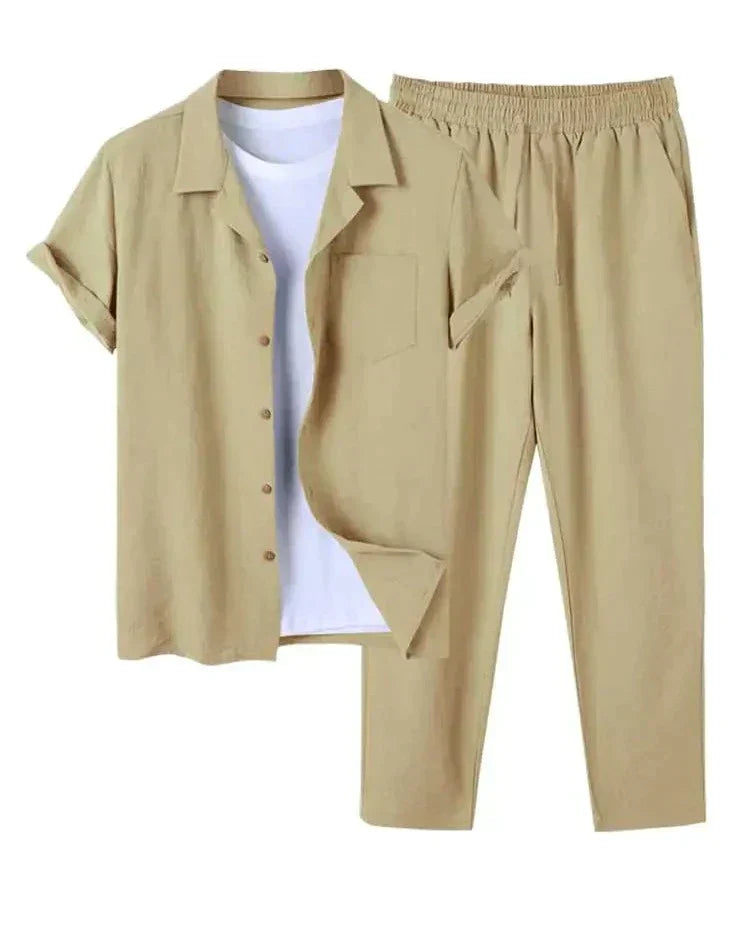 Dorvelli | Men's Two-Piece Set – Casual Linen Sleeve