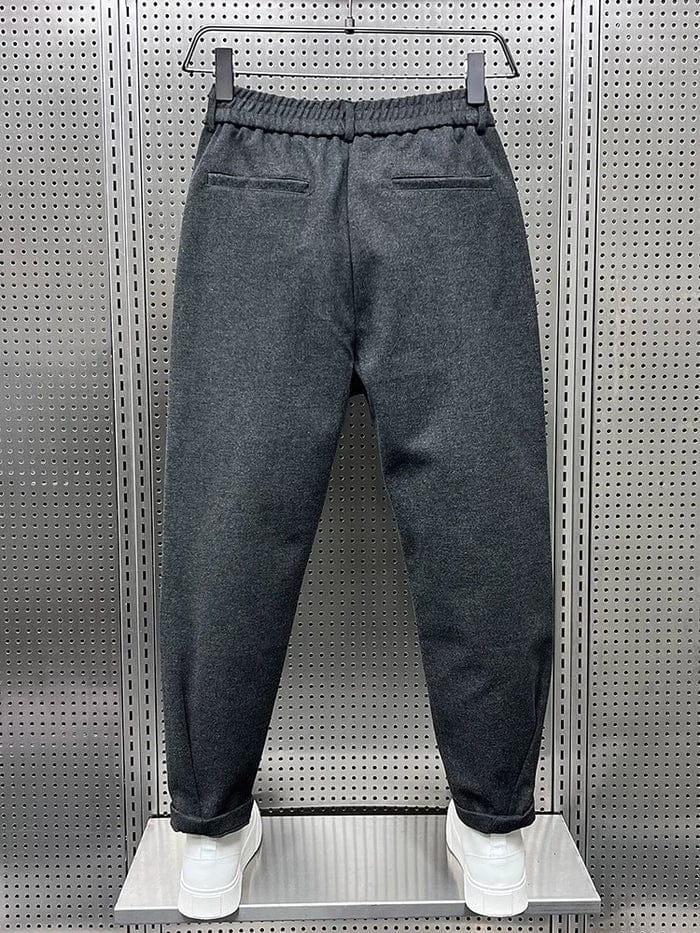 Alessio Pleated Tapered Trousers – High Waist Cropped Cuffed Hem