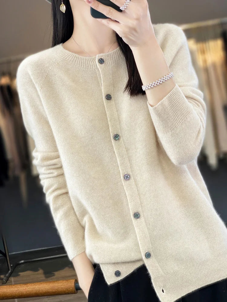 Aurelia Crew Neck Knit Cardigan