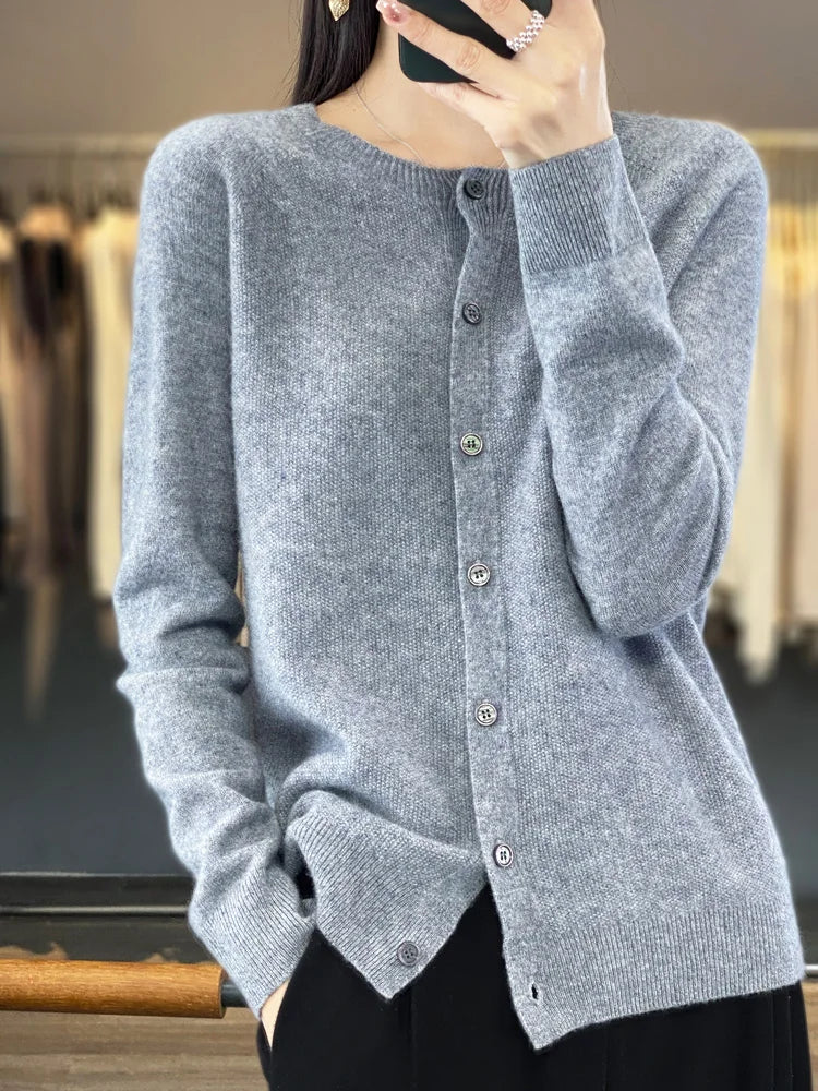Aurelia Crew Neck Knit Cardigan