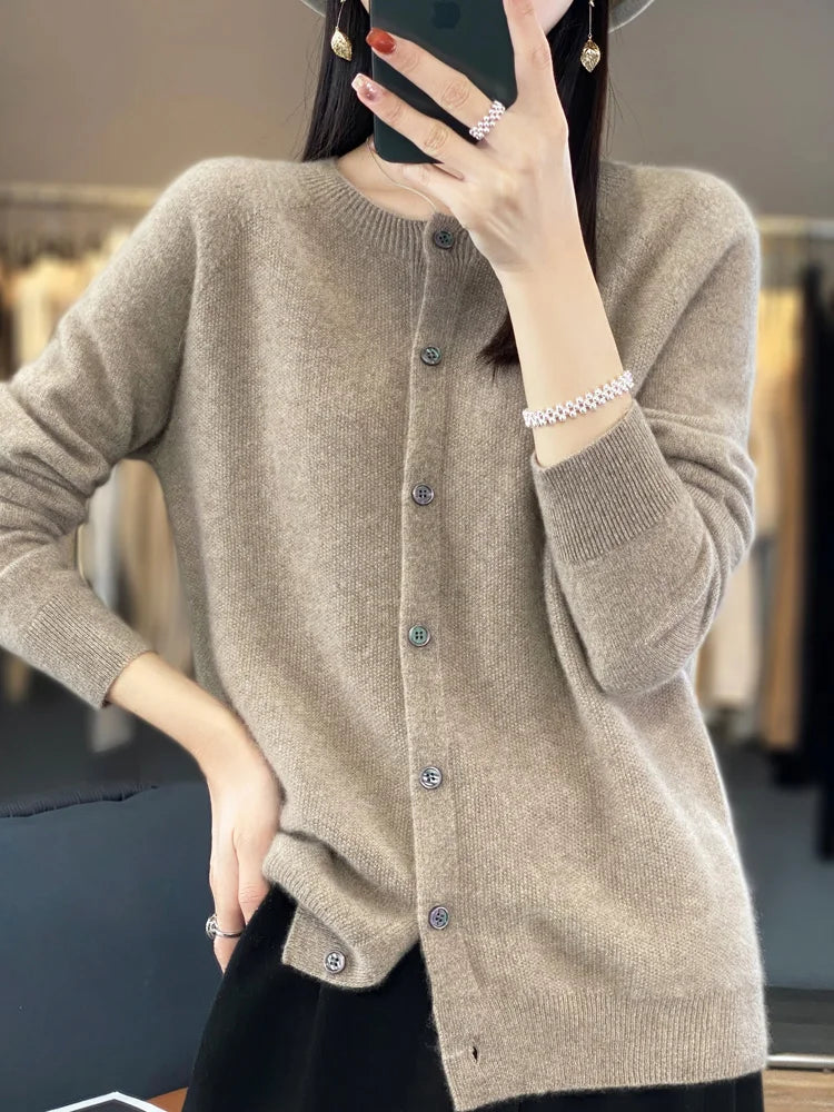 Aurelia Crew Neck Knit Cardigan