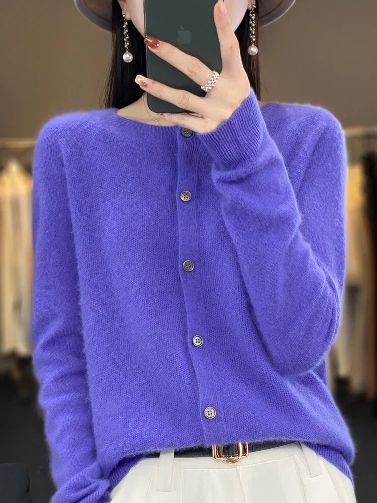 Aurelia Crew Neck Knit Cardigan