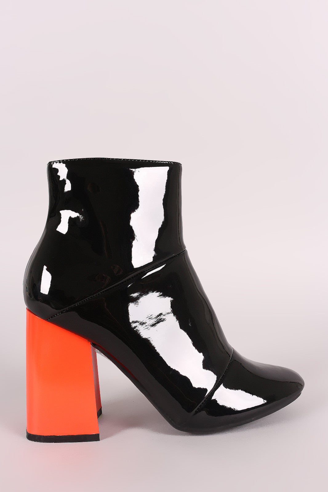Beatrix Glossy Block Heel Ankle Boots