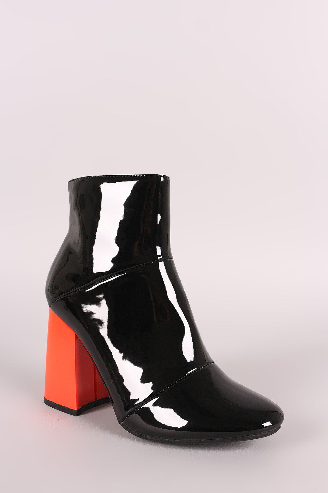 Beatrix Glossy Block Heel Ankle Boots