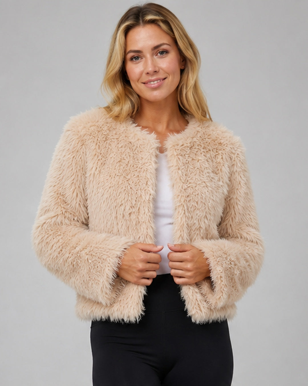 Women's Cropped Plush Jacket