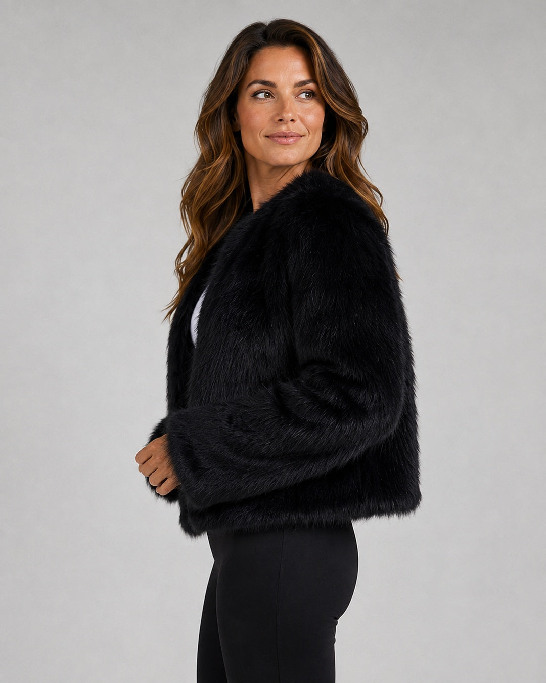 Women's Cropped Plush Jacket