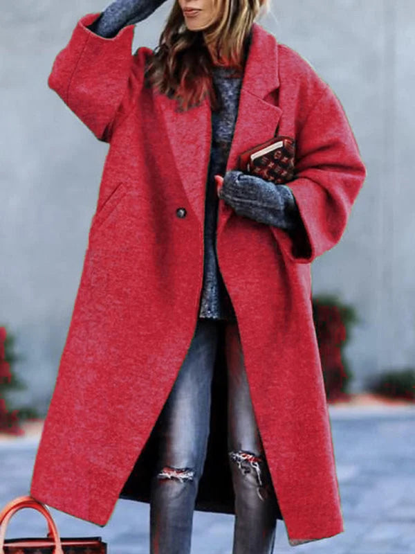 Colette Longline Double-Breasted Coat – Regular Fit Long Sleeves Buttoned Front | Dorvelli