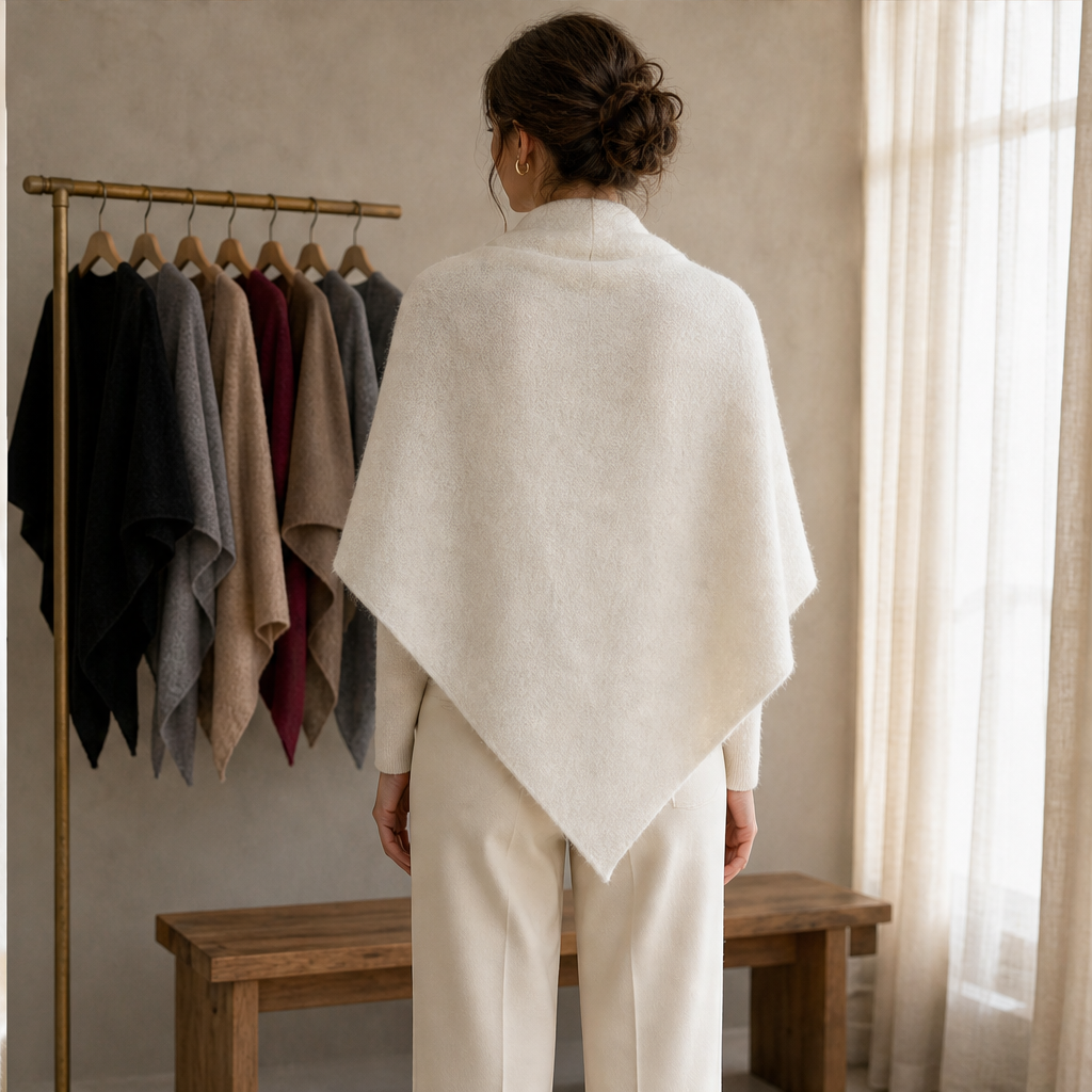 Cordelia Triangle Wrap Shawl – Tie-Front Knitted Scarf