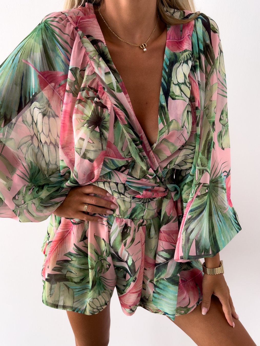 Dorvelli | Women's Two-Piece Set – Neck Wrap Front Tie
