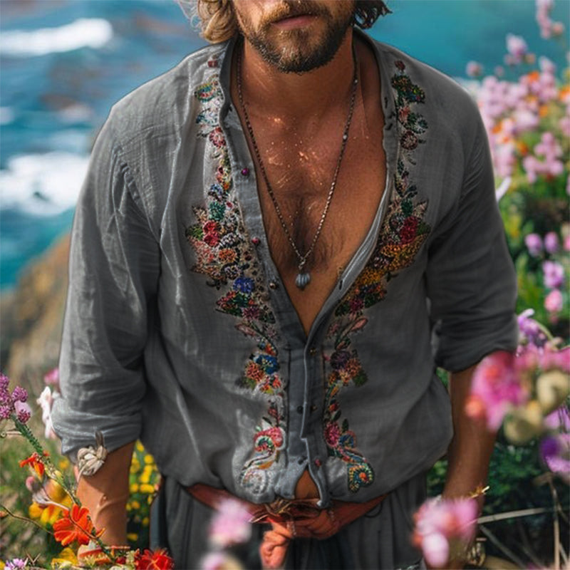 Dorvelli | Men's Shirt – Bohemian Grandad Collar