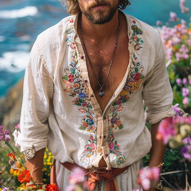 Dorvelli | Men's Shirt – Bohemian Grandad Collar