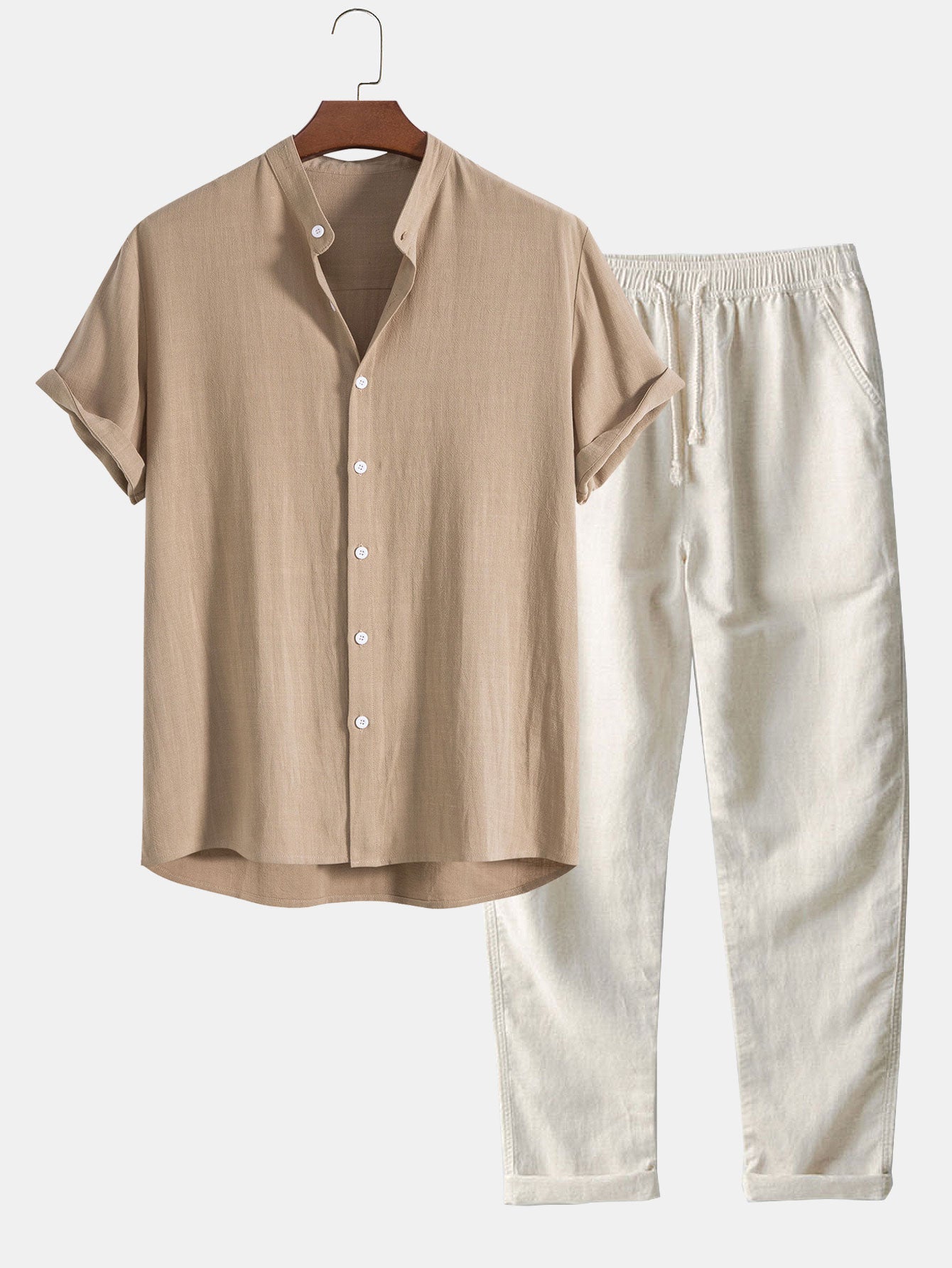 Dorvelli | Men's Trousers – Band Collar Trousers