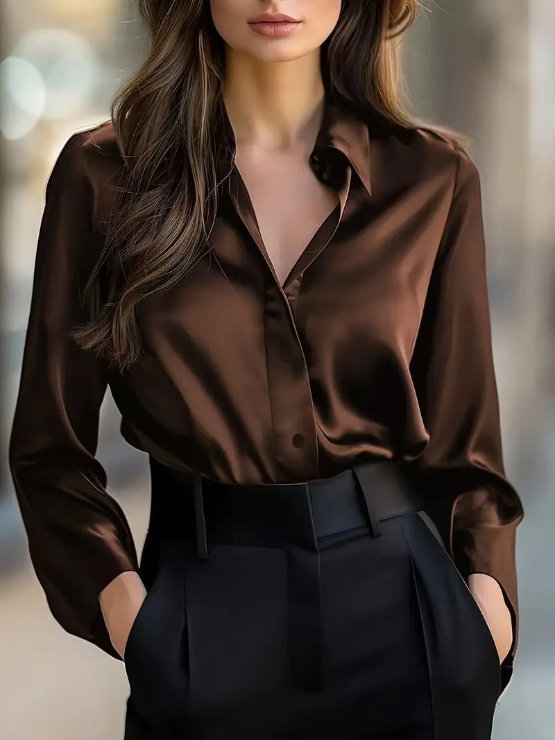 Dorvelli | Women’s Satin Shirt – Polished Workwear Edition