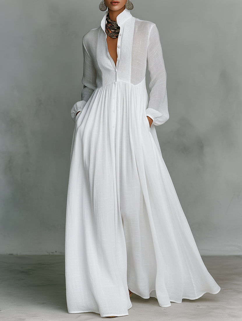 Dorvelli | Women's Maxi Dress – Button Front