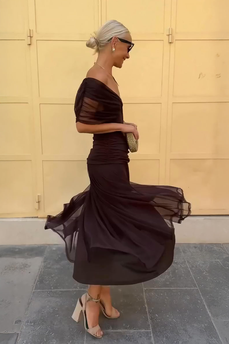 Dorvelli | Women's Maxi Dress – Cocktail Off Shoulder