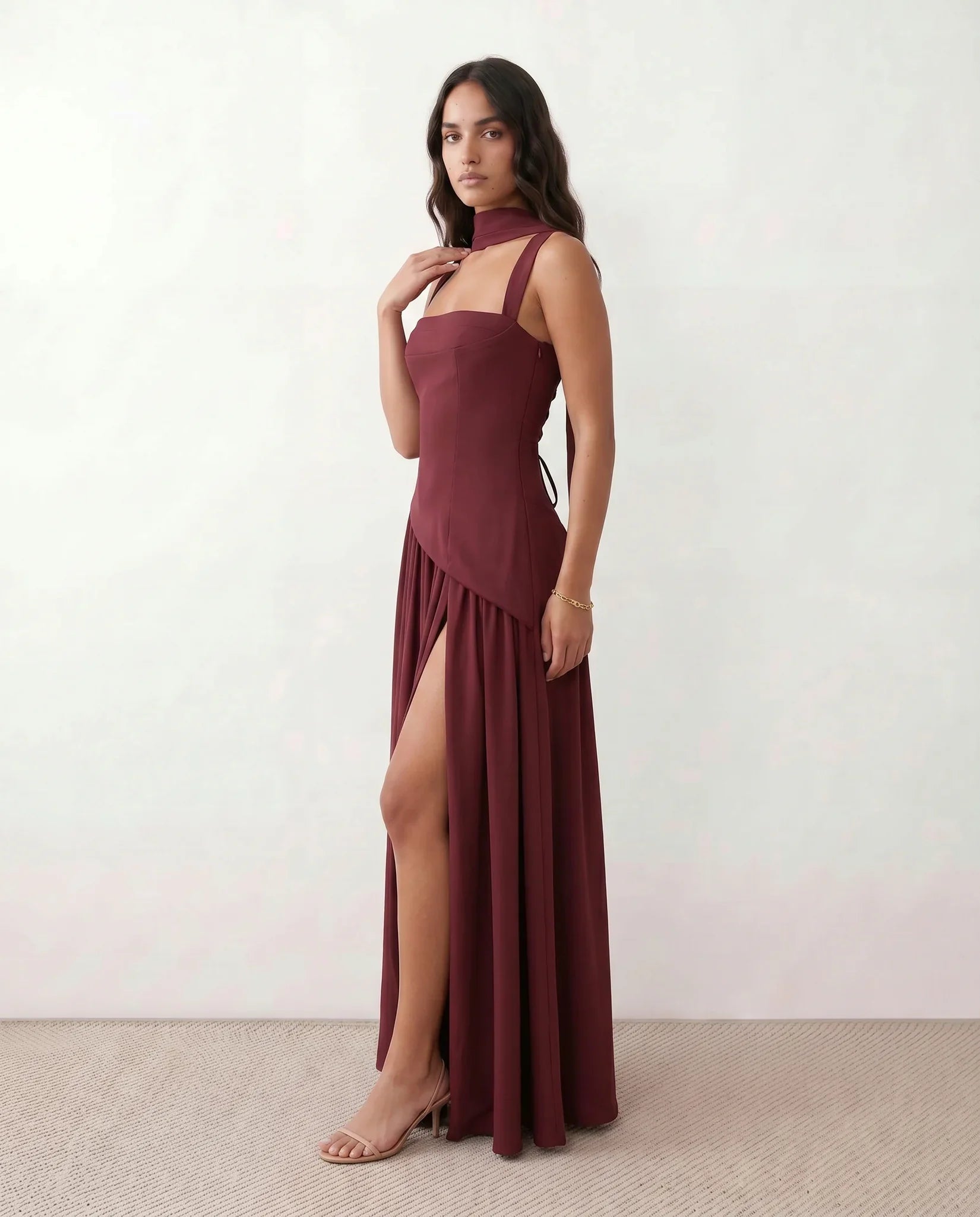 Dorvelli | Women's Maxi Dress – Emelie Basque Waist