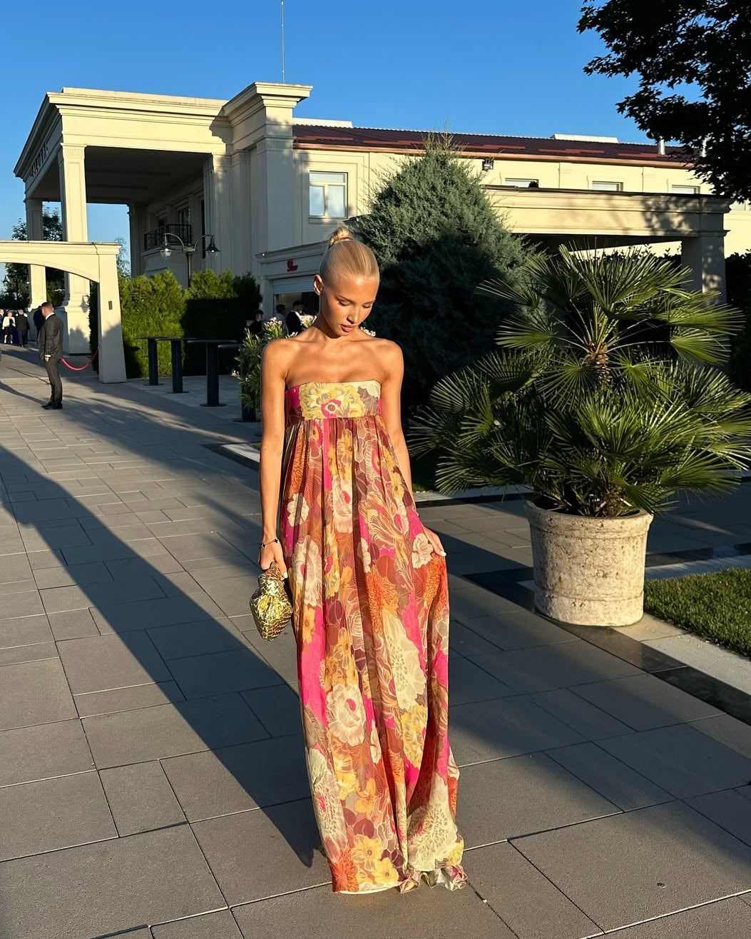 Dorvelli | Women's Maxi Dress – Floral Strapless Summer