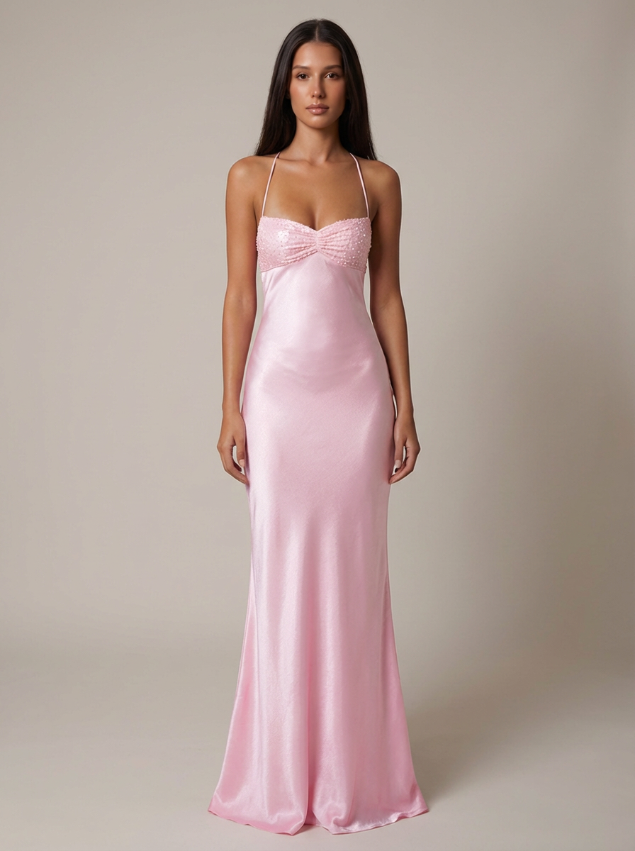 Dorvelli | Women's Maxi Dress – Formal Beaded Halter