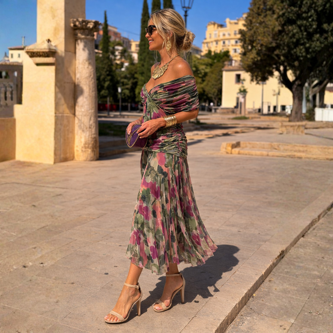 Dorvelli | Women's Maxi Dress – Mikaela Off-Shoulder