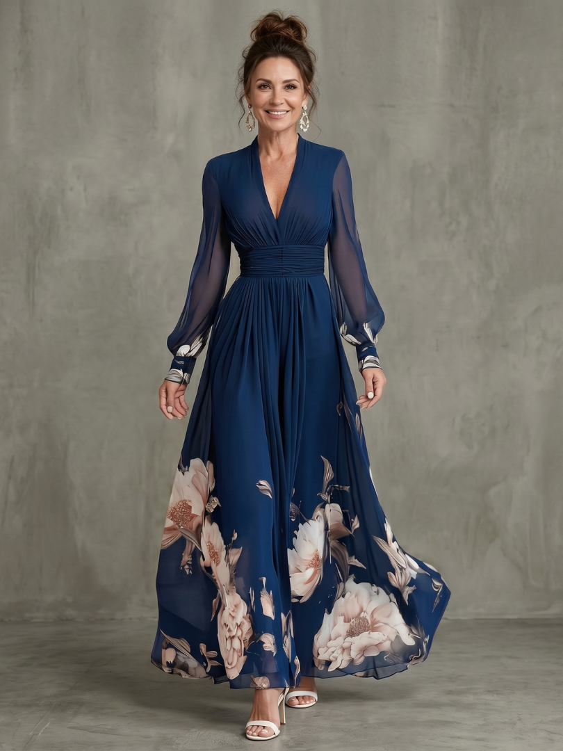Dorvelli | Women's Maxi Dress – Pleated Sheer