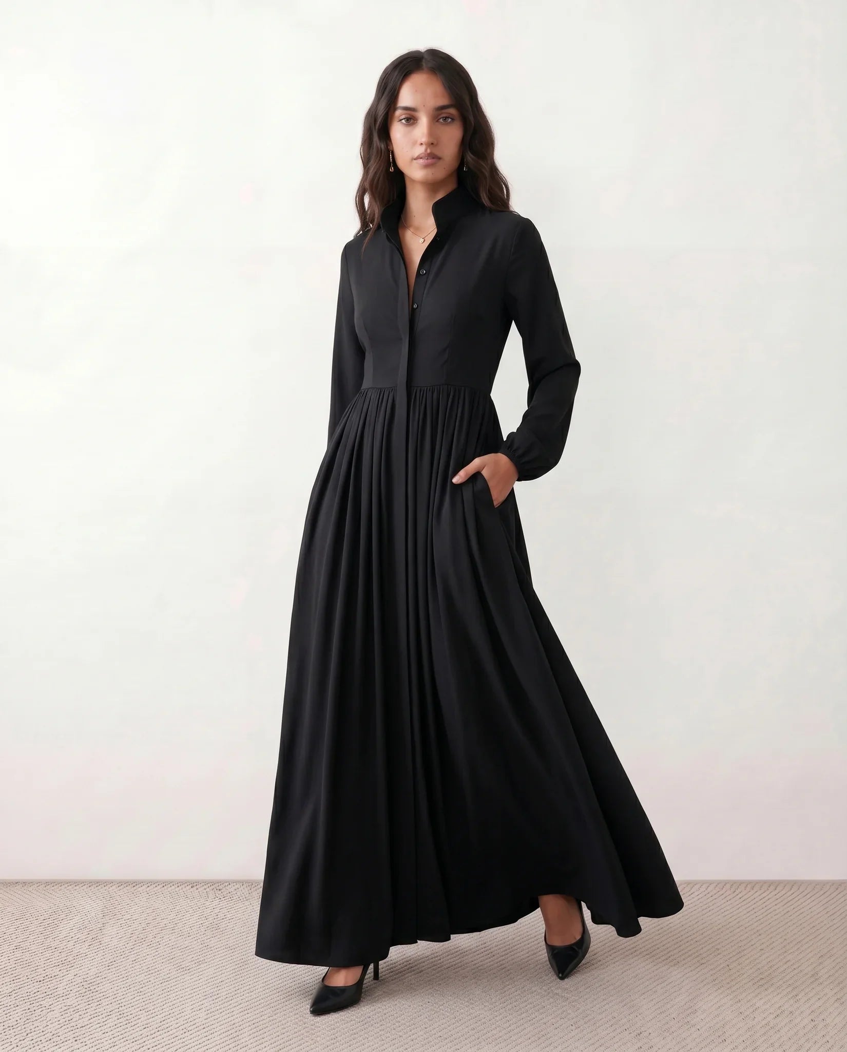 Dorvelli | Women's Maxi Dress – Raissa Button Front