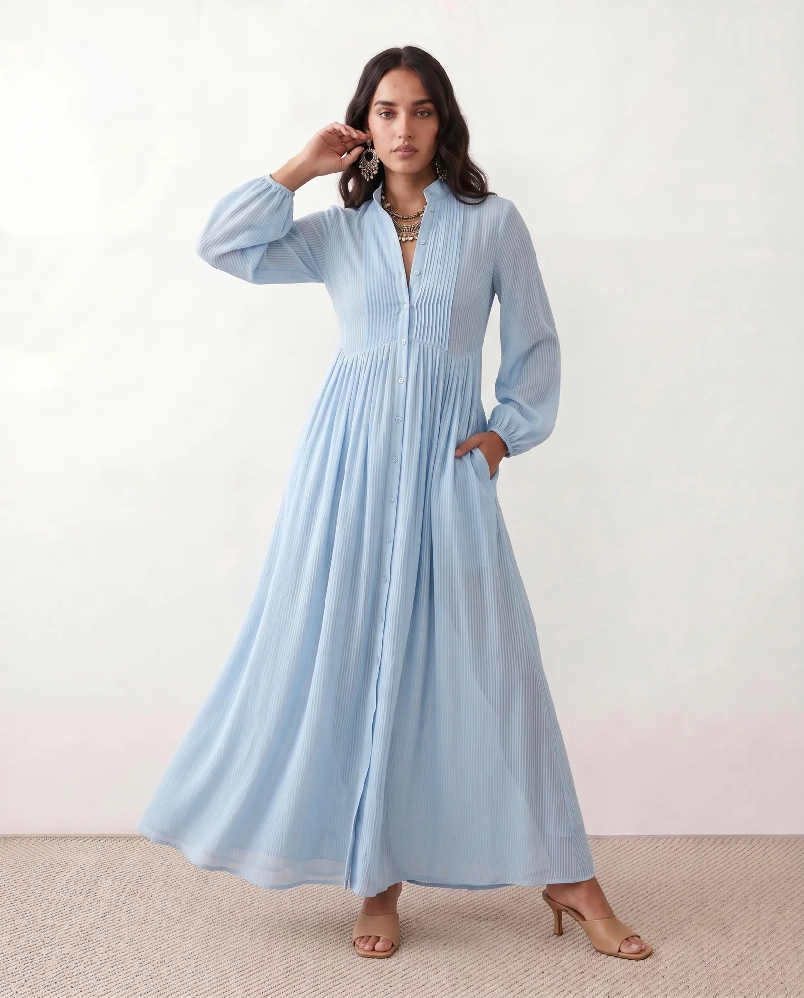 Dorvelli | Women's Maxi Dress – Raissa Button Front