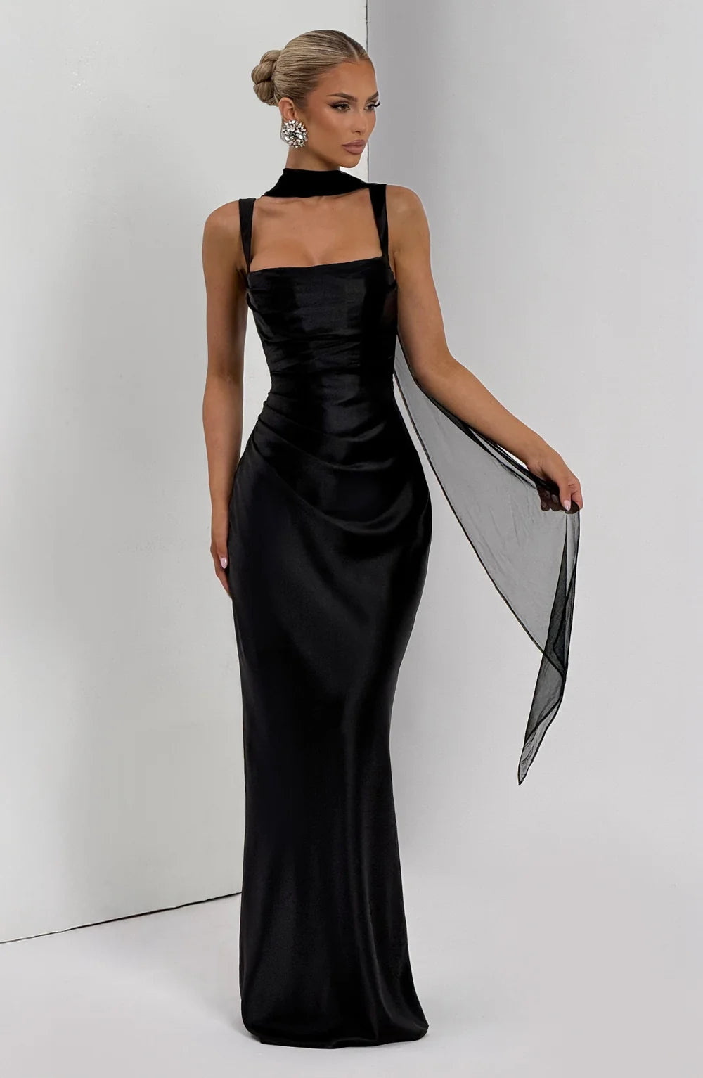 Dorvelli | Women's Maxi Dress – Ruched Waist