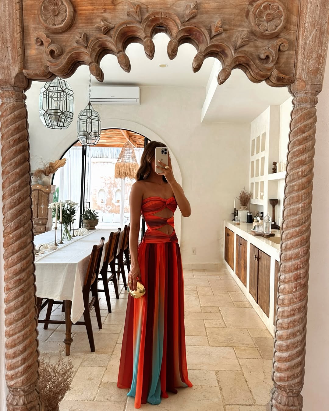 Dorvelli | Women's Maxi Dress – Strapless Cut Out