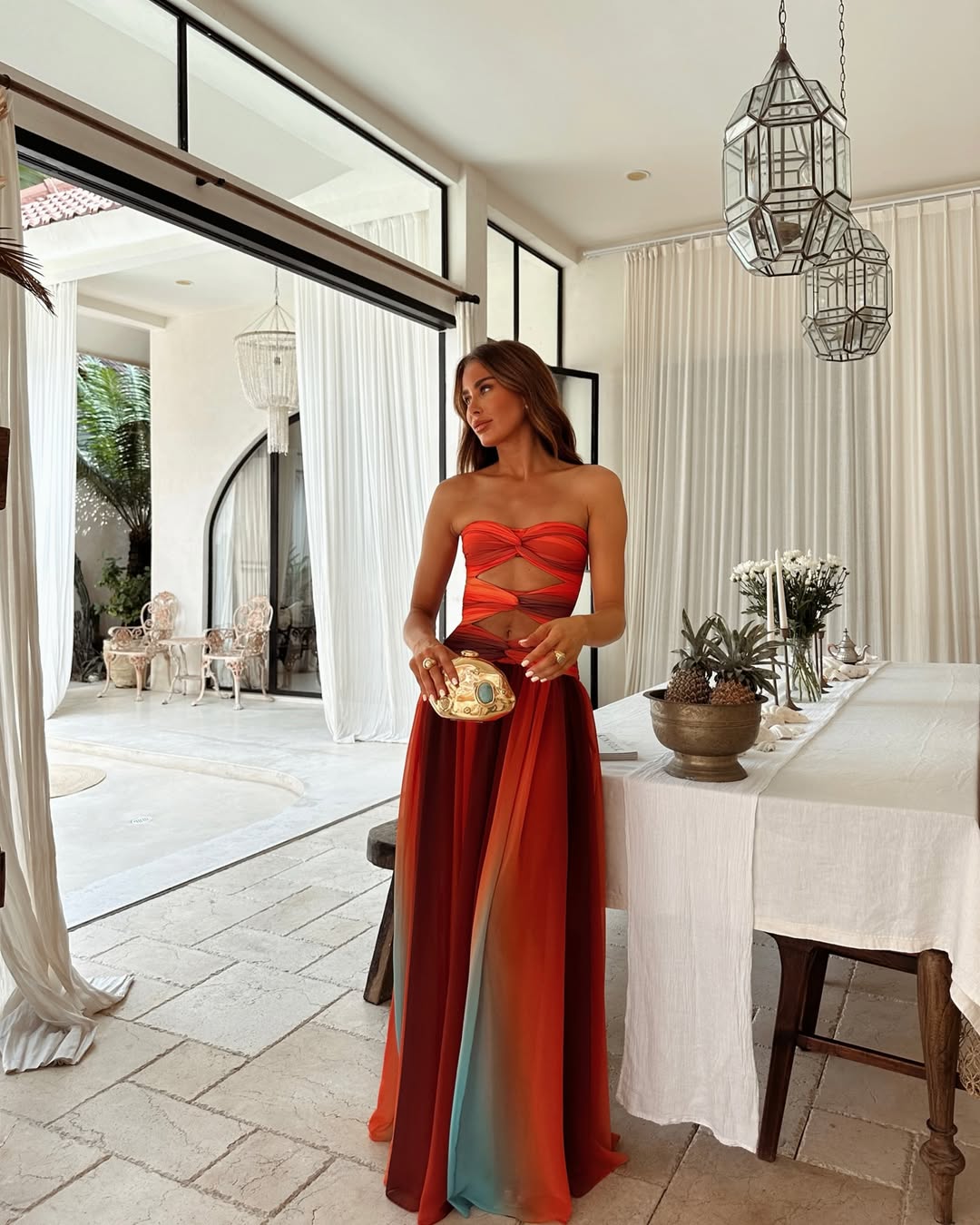 Dorvelli | Women's Maxi Dress – Strapless Cut Out