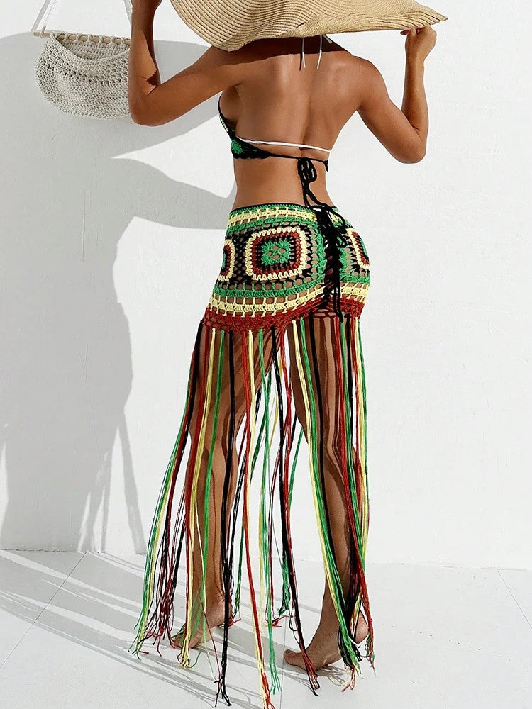 Dorvelli | Women's Midi Dress – Amalfi Crochet Halter