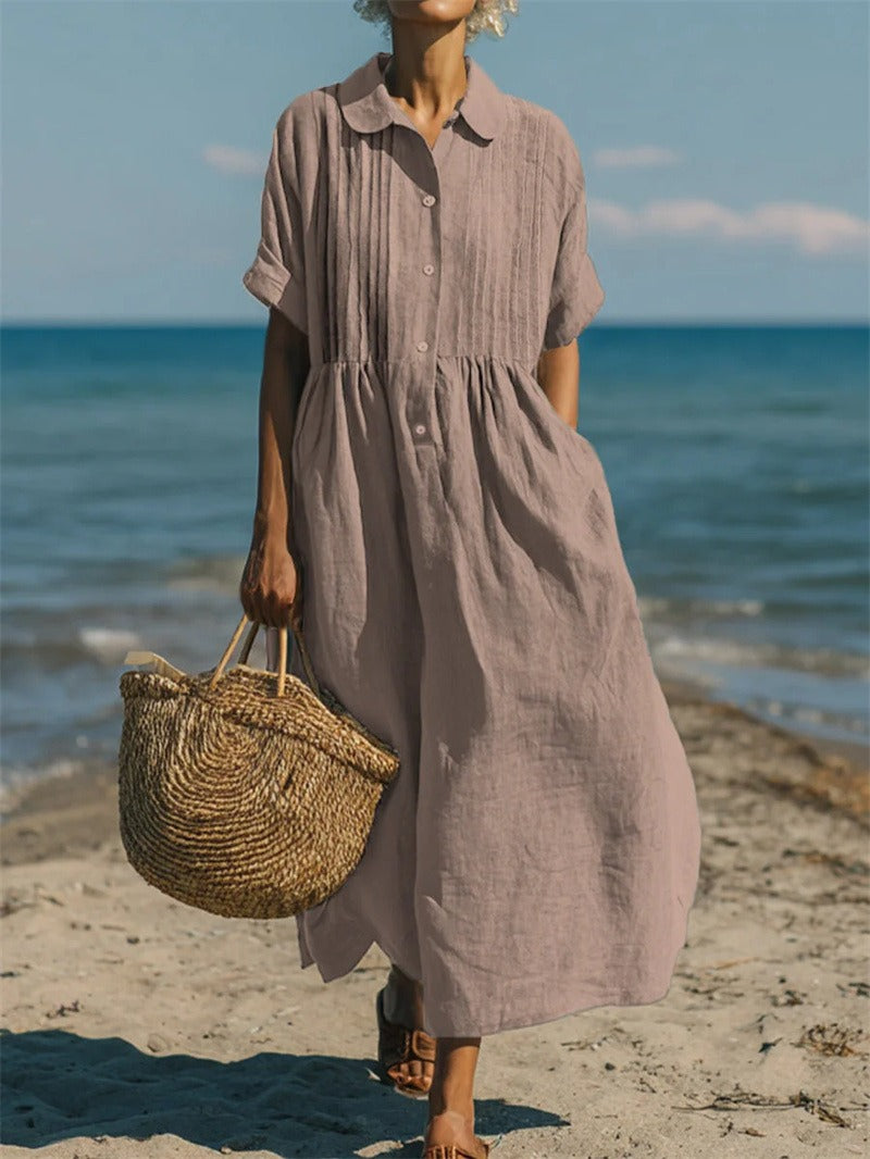 Dorvelli | Women's Midi Dress – Collared Button