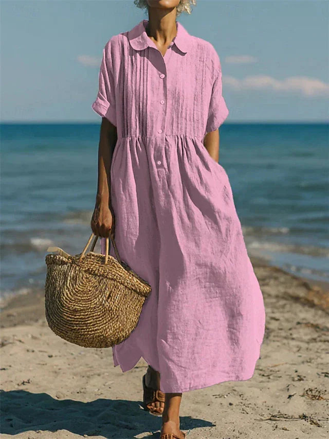 Dorvelli | Women's Midi Dress – Collared Button