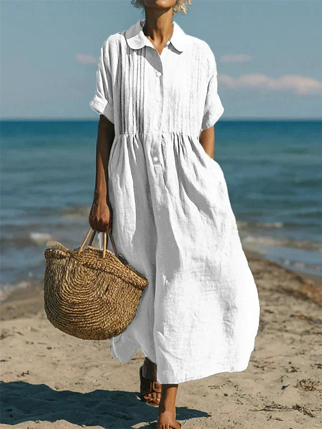 Dorvelli | Women's Midi Dress – Collared Button