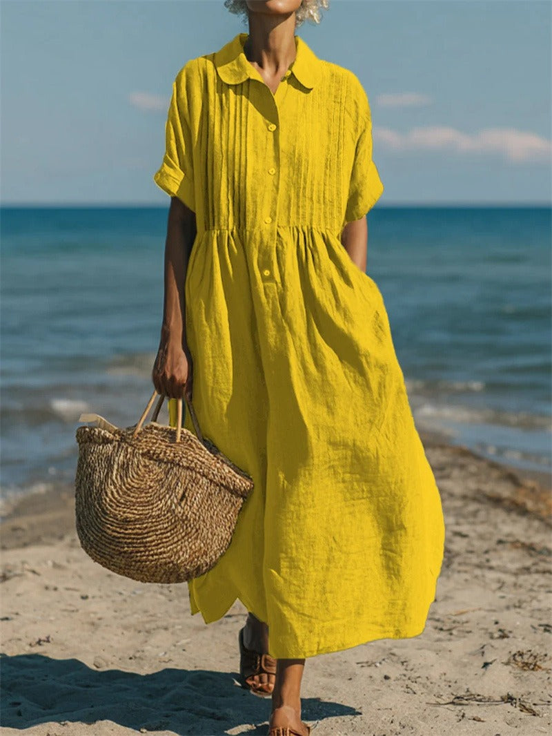 Dorvelli | Women's Midi Dress – Collared Button