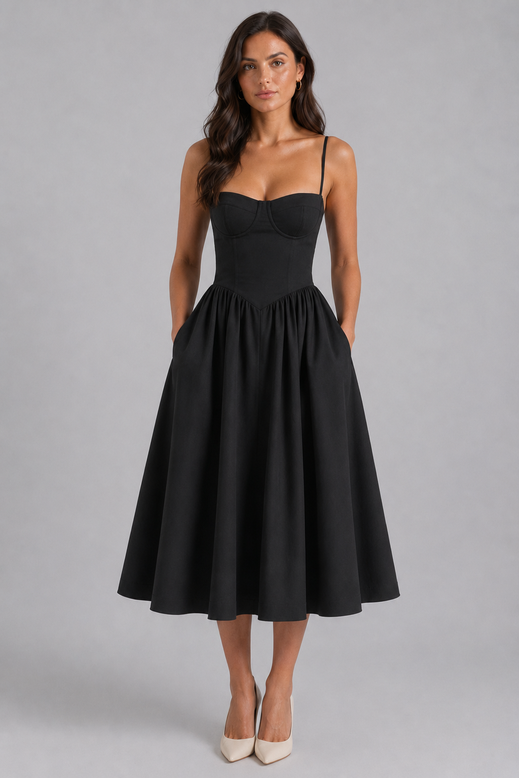 Dorvelli | Women's Midi Dress – Floral Corset
