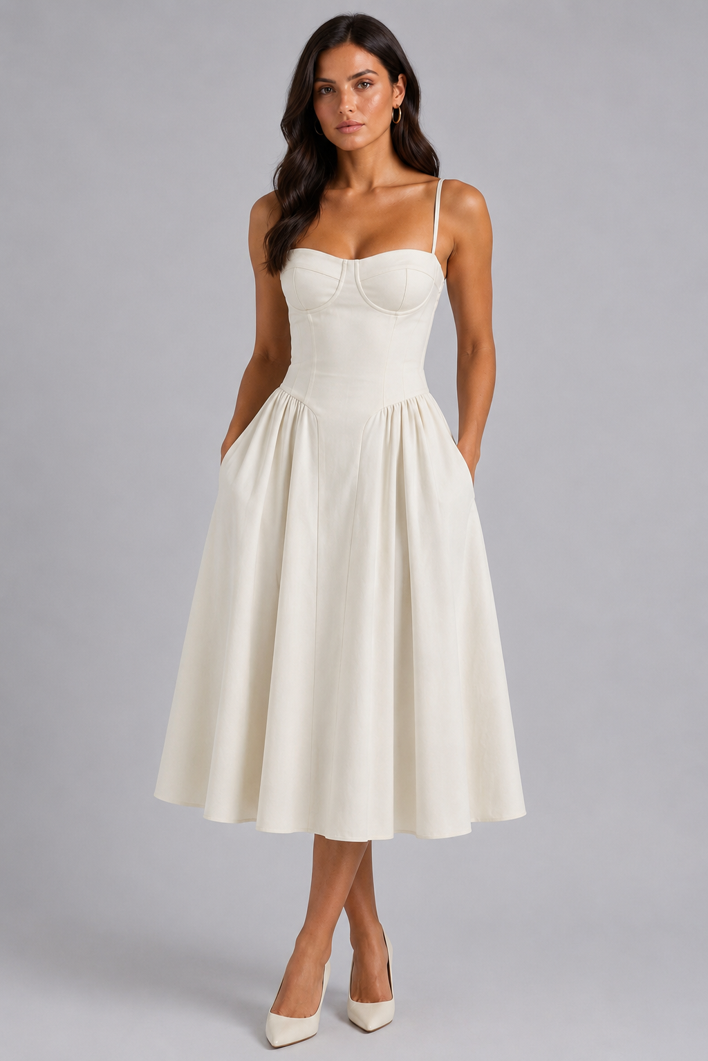 Dorvelli | Women's Midi Dress – Floral Corset