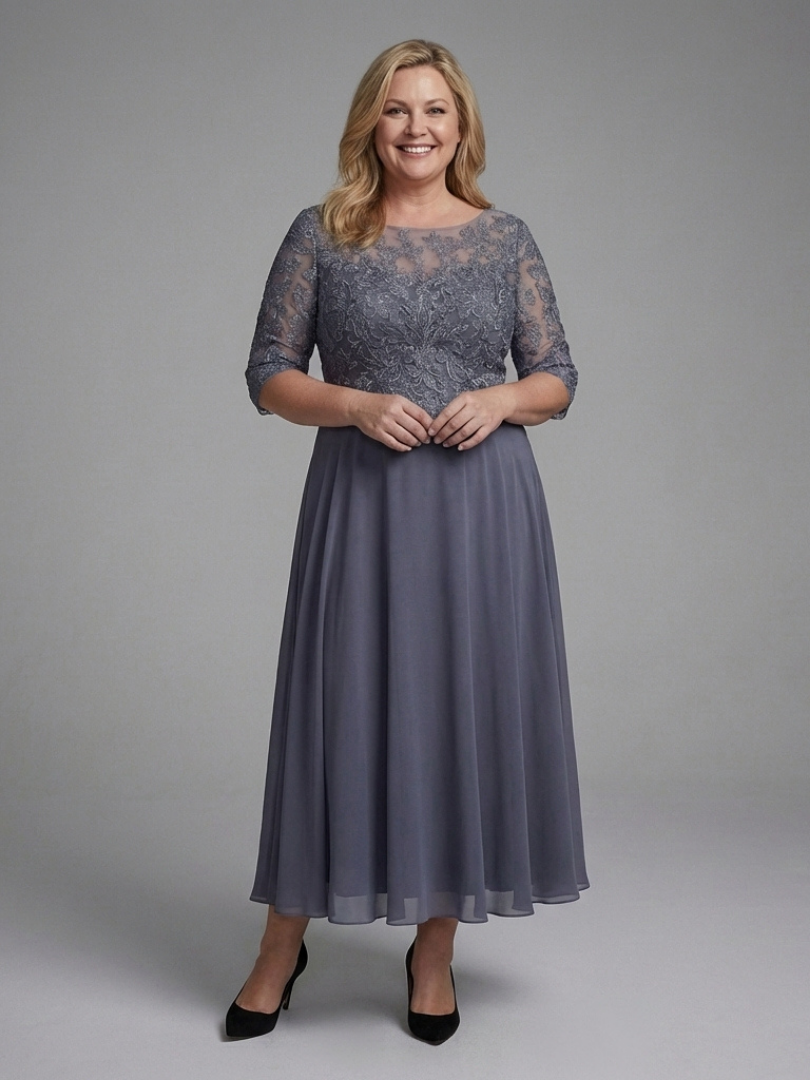 Dorvelli | Women's Midi Dress – Lace Bodice