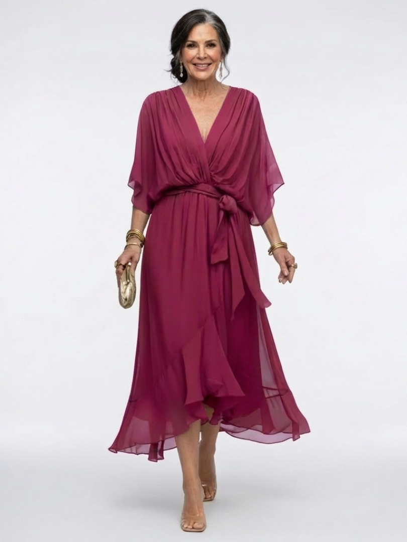Dorvelli | Women's Midi Dress – Neck Draped