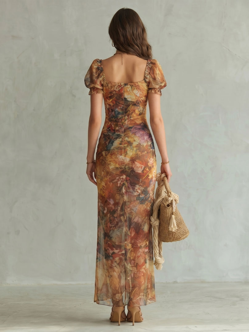 Dorvelli | Women's Midi Dress – Ruffled Ruched