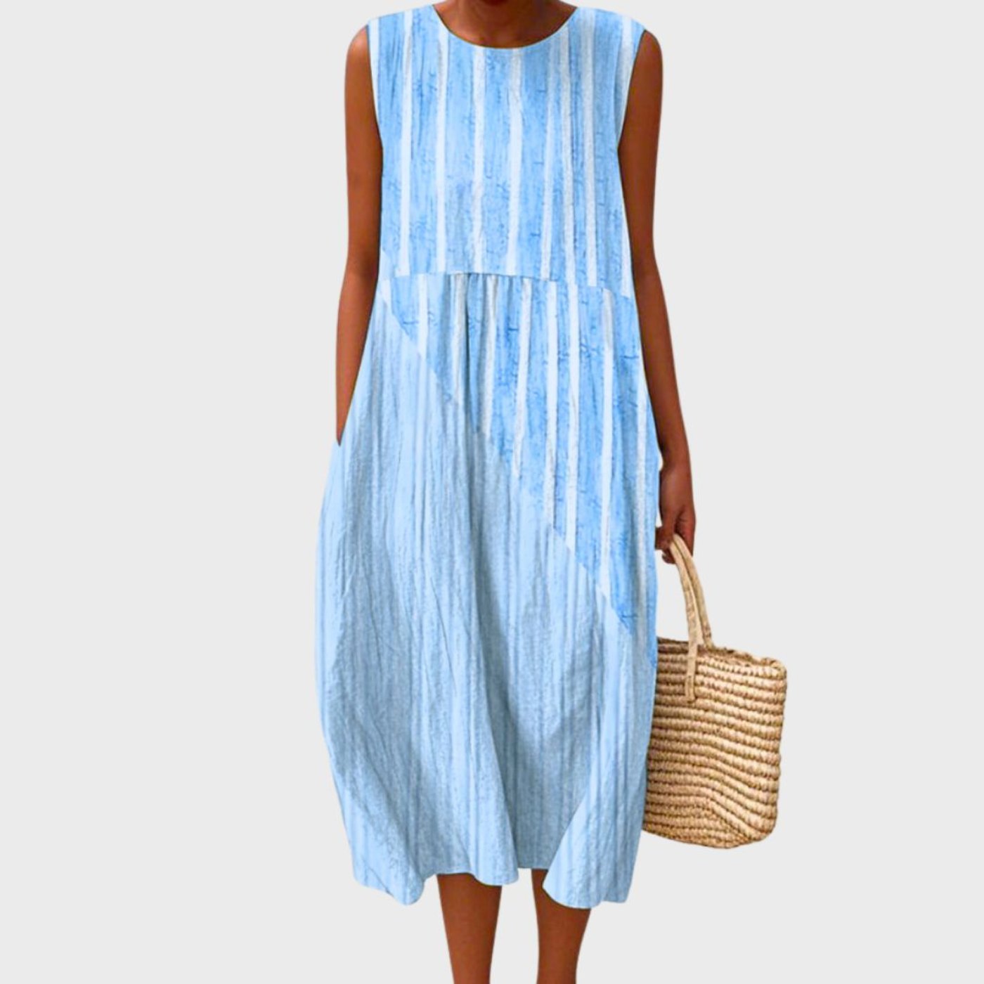 Dorvelli | Women's Midi Dress – Sleeveless Tiered Plaid